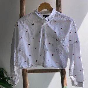 Button down crop top